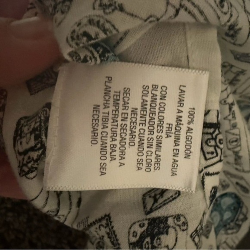 Style & Co Button Down Shirt Womens Medium Travel Print Tie Front Excellent - Picture 7 of 10